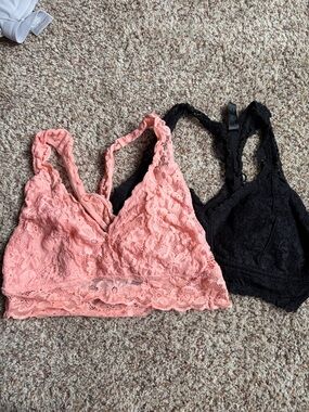 No Boundaries Lace Bralette Set in Peach and Black